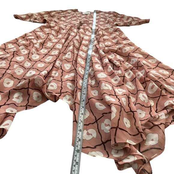 Alexis Flutter Sleeve‎ Handkerchief Vneck Midi Dress Pink XS Romantic Coquette - Picture 13 of 13